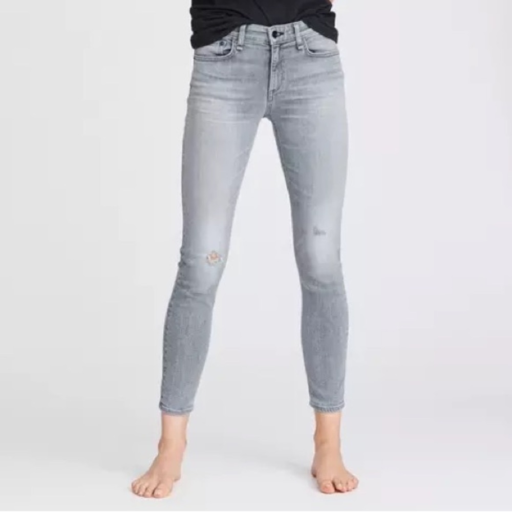 Rag & Bone CATE MID-RISE ANKLE SKINNY
 Charcoal Denim